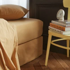 1700 COTEX Drap-housse en percale de coton - Brun Sarrasin