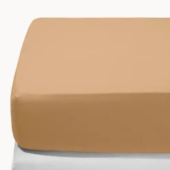 1700 COTEX Drap-housse en percale de coton - Brun Sarrasin