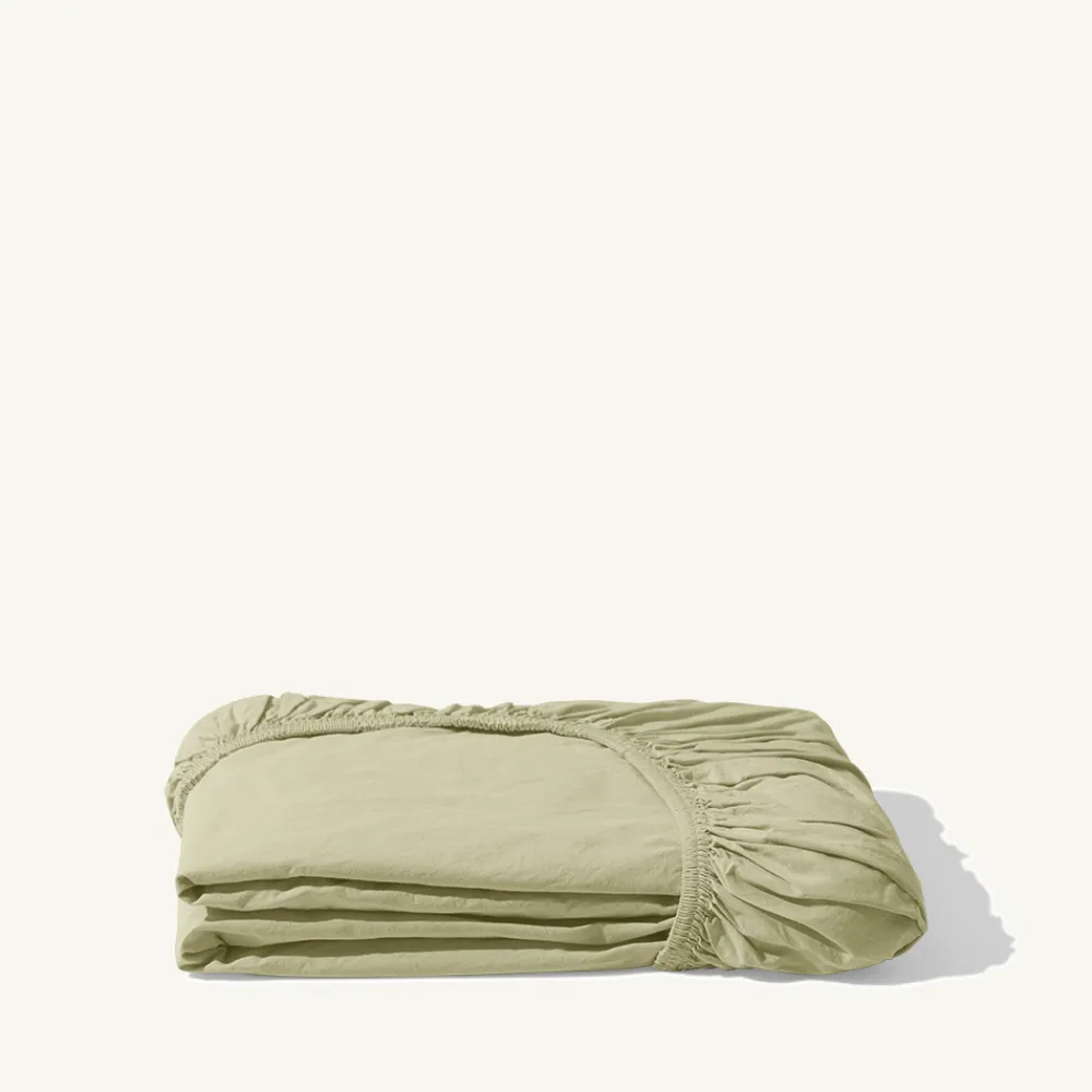 1700 COTEX Drap-housse en percale de coton - Vert Sauge