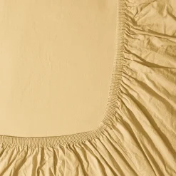 1700 COTEX Drap-housse en percale de coton - Jaune Orge