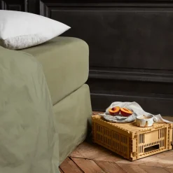 1700 COTEX Drap-housse en percale de coton - Vert Camouflage