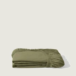 1700 COTEX Drap-housse en percale de coton - Vert Camouflage
