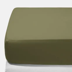 1700 COTEX Drap-housse en percale de coton - Vert Camouflage