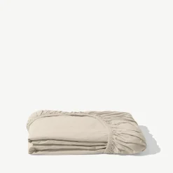 1700 COTEX Drap-housse en percale de coton - Beige Dune