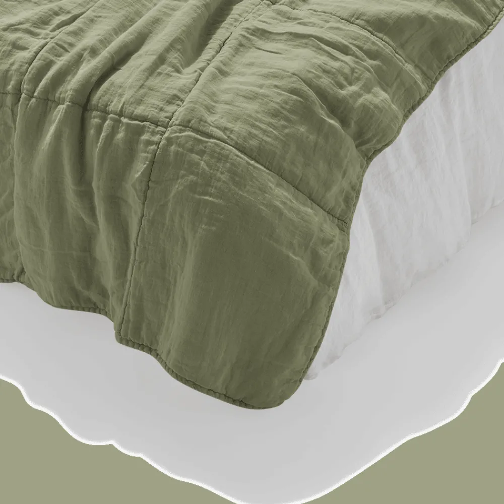 1700 COTEX Édredon bout de lit - Vert Komorebi