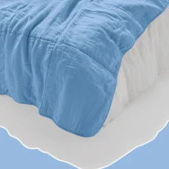 1700 COTEX Édredon en 100% lin lavé - Bleu Tyrrhénien