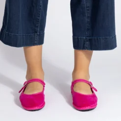 Women Drogheria Crivellini - Ballerines Jane Velvelt à attache - Fushia