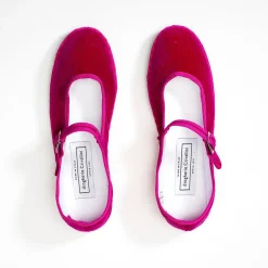 Women Drogheria Crivellini - Ballerines Jane Velvelt à attache - Fushia