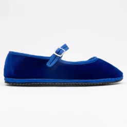 Women Drogheria Crivellini - Ballerines Jane Velvelt à attache - Bleu