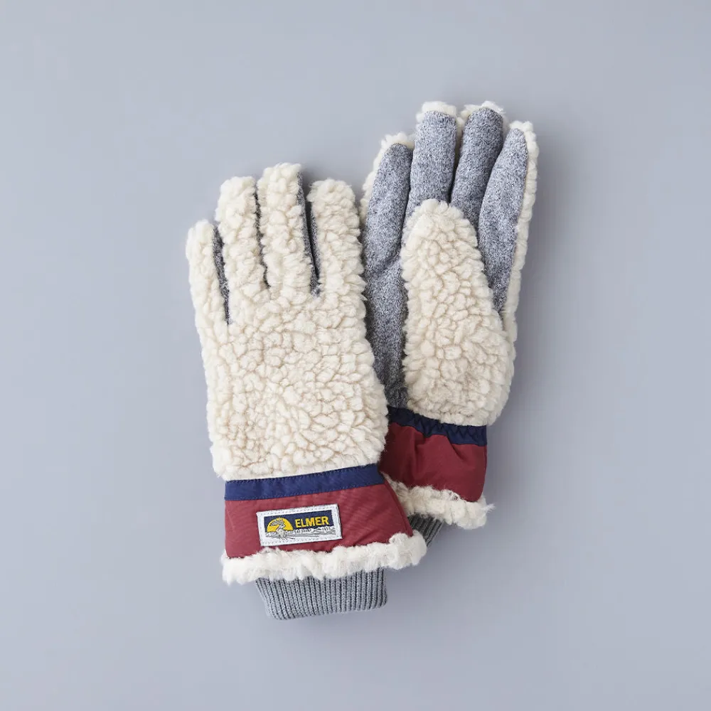 Women ELMER ELMER - Gants Teddy 5FGR - Beige et Rouge