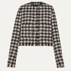 Women Forte_Forte - Veste Pied de Poule - Bleu