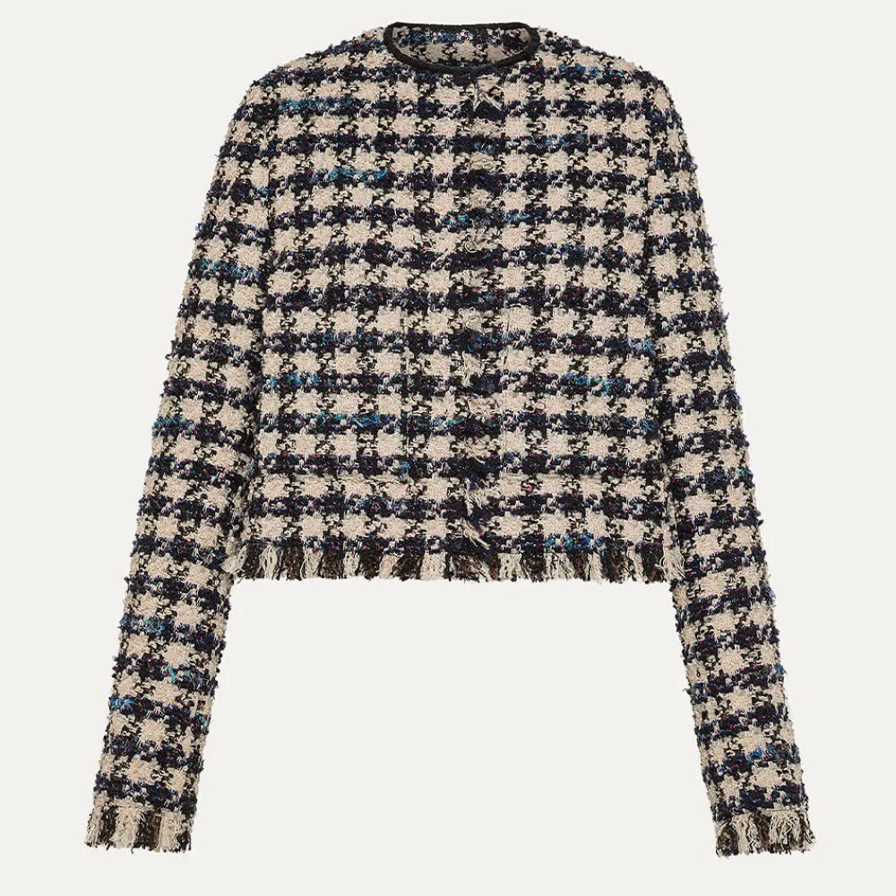 Women Forte_Forte - Veste Pied de Poule - Bleu