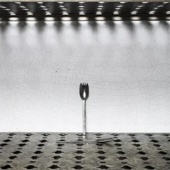 259 SERAX Fourchette apéro en métal martelé - Anthracite - La Nouvelle Table
