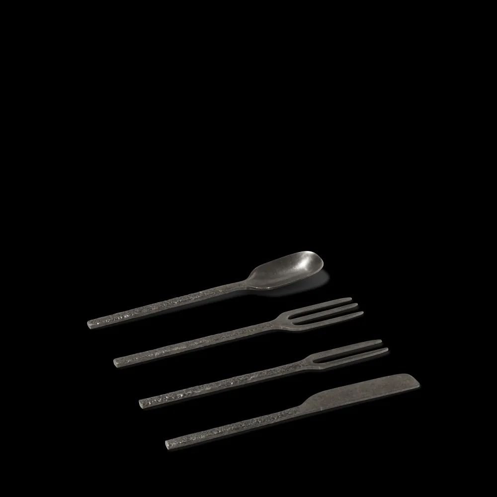 259 SERAX Fourchette en métal martelé - Anthracite - La Nouvelle Table