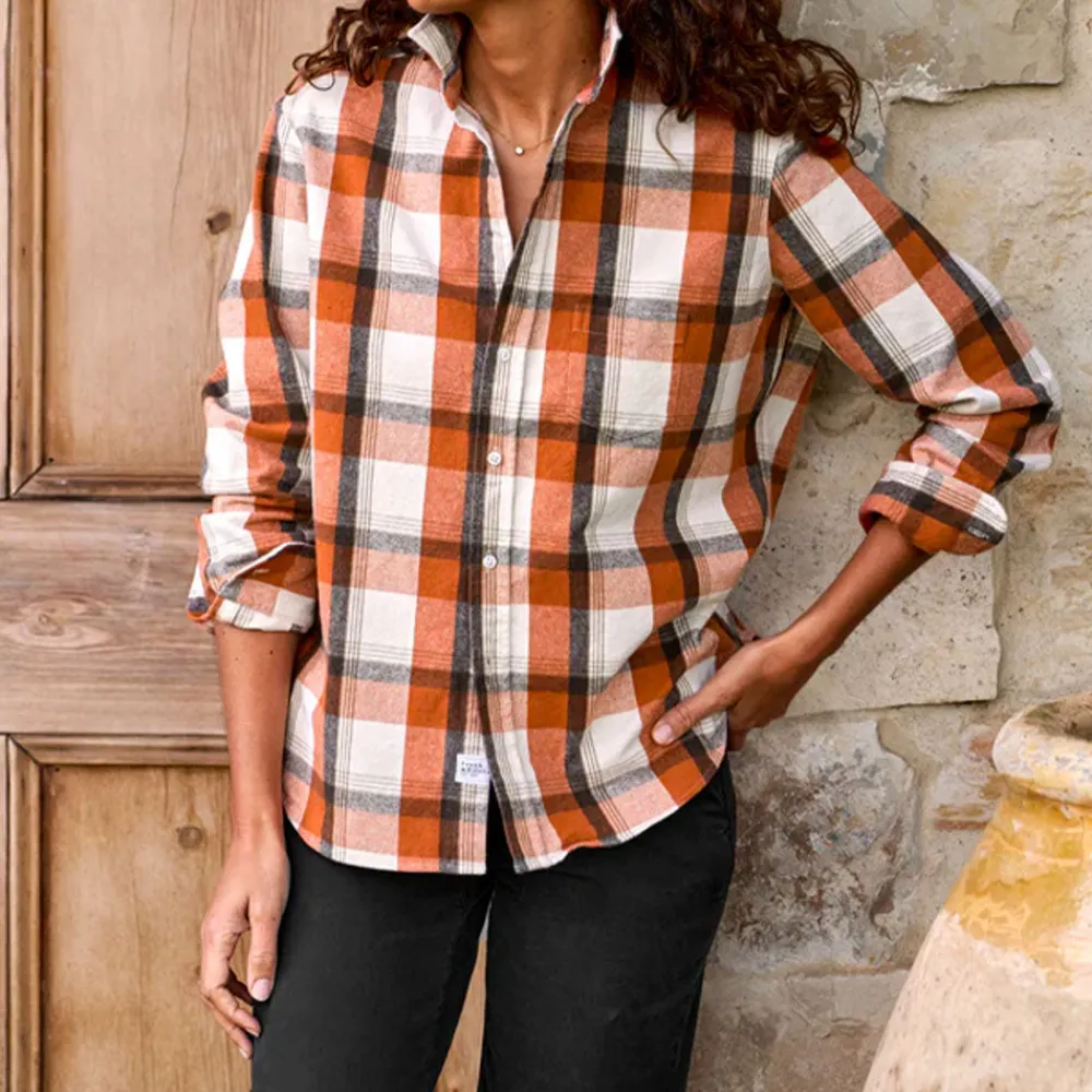 Women FRANK ET EILEEN Frank & Eileen - Chemise Eileen - Carreaux Orange et Marron
