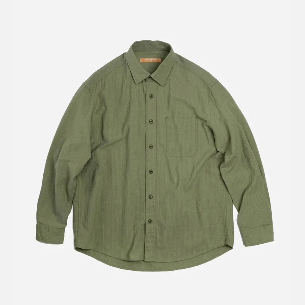 FRIZMWORKS - Chemise Dobby Weave Seersucker - Olive