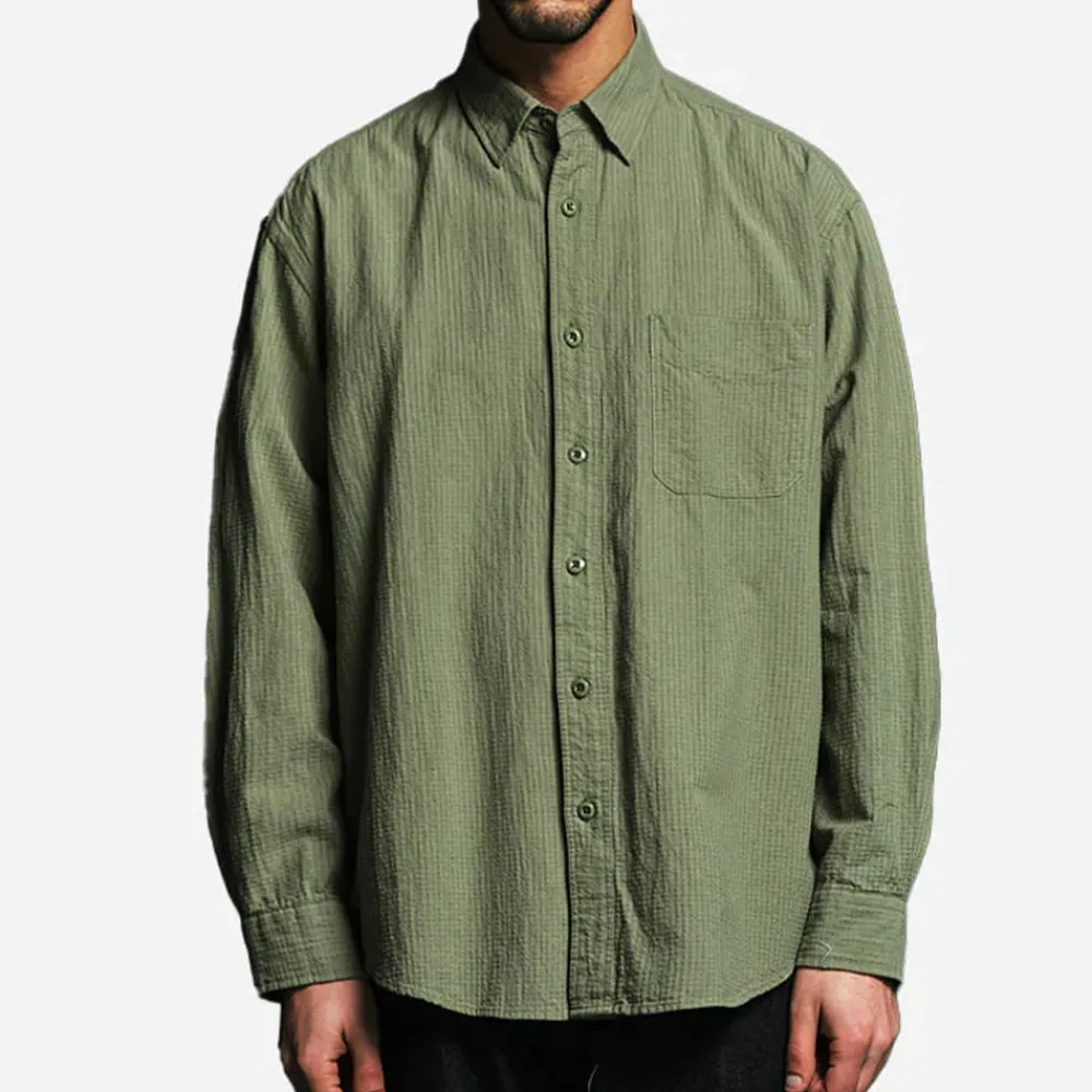 FRIZMWORKS - Chemise Dobby Weave Seersucker - Olive