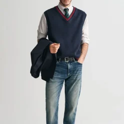 GANT - Pull Col V - Evening Blue
