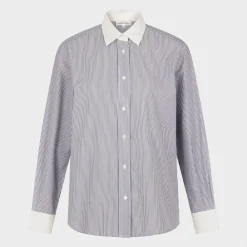 Women GERARD DAREL - Chemise à rayures et col blanc - Anthracite