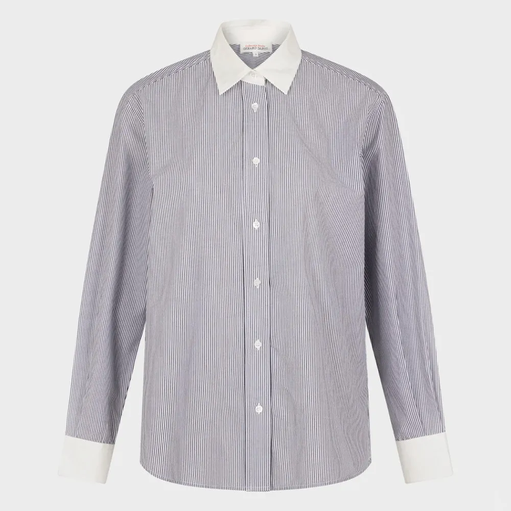 Women GERARD DAREL - Chemise à rayures et col blanc - Anthracite
