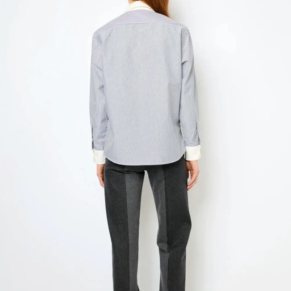 Women GERARD DAREL - Chemise à rayures et col blanc - Anthracite