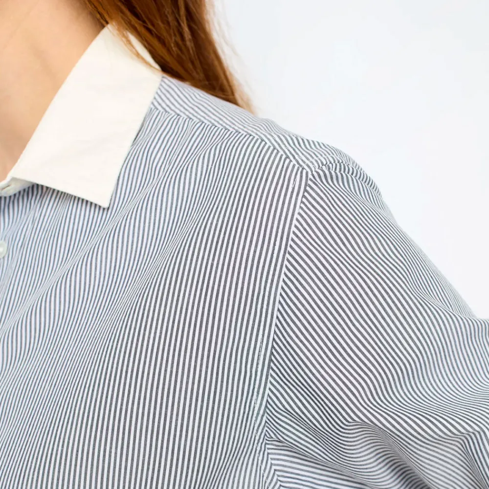 Women GERARD DAREL - Chemise à rayures et col blanc - Anthracite