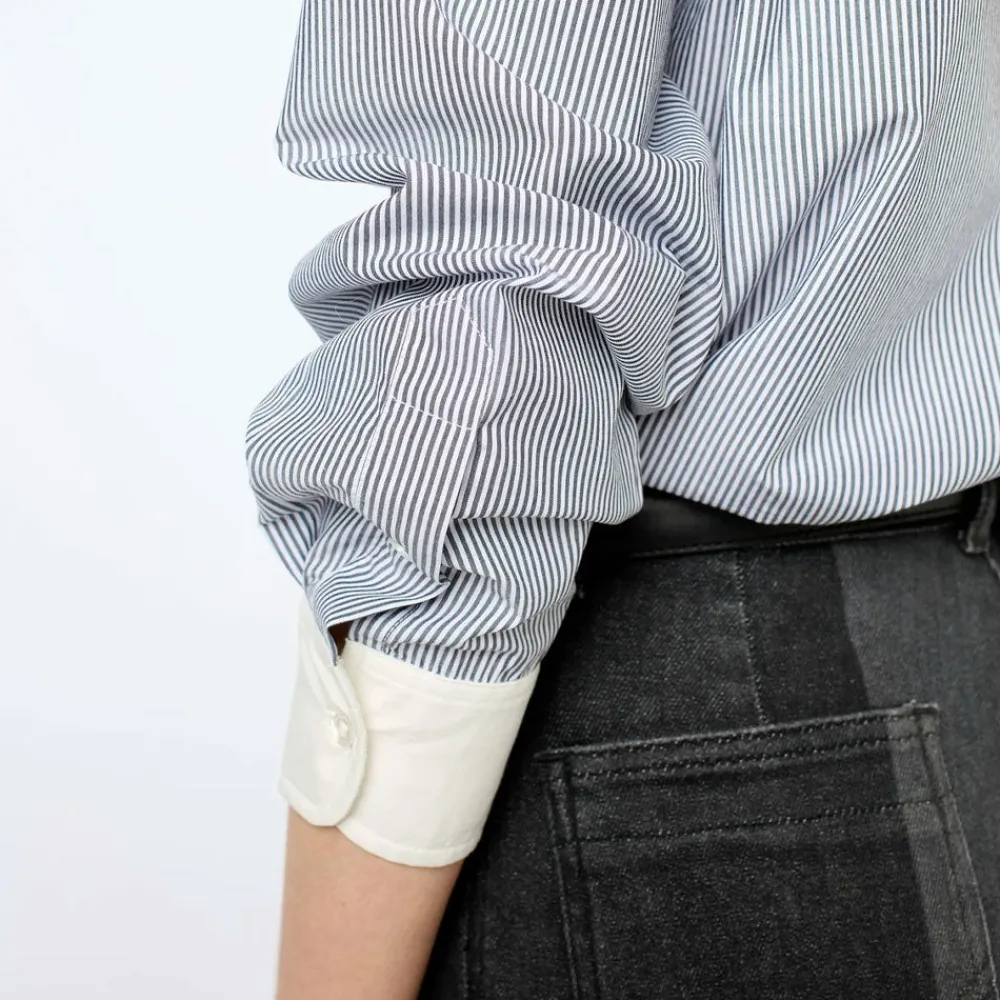 Women GERARD DAREL - Chemise à rayures et col blanc - Anthracite