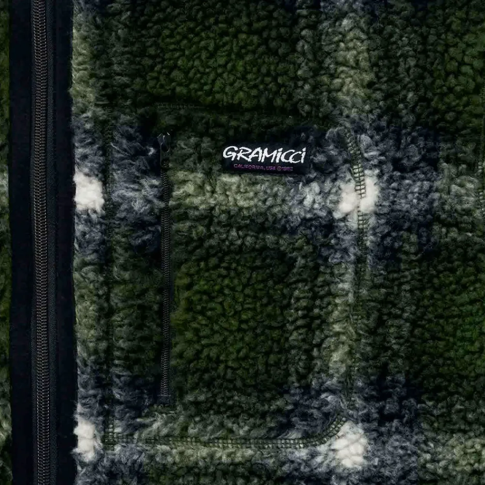 Gramicci - Veste Shadow Plaid Sherpa - Vert