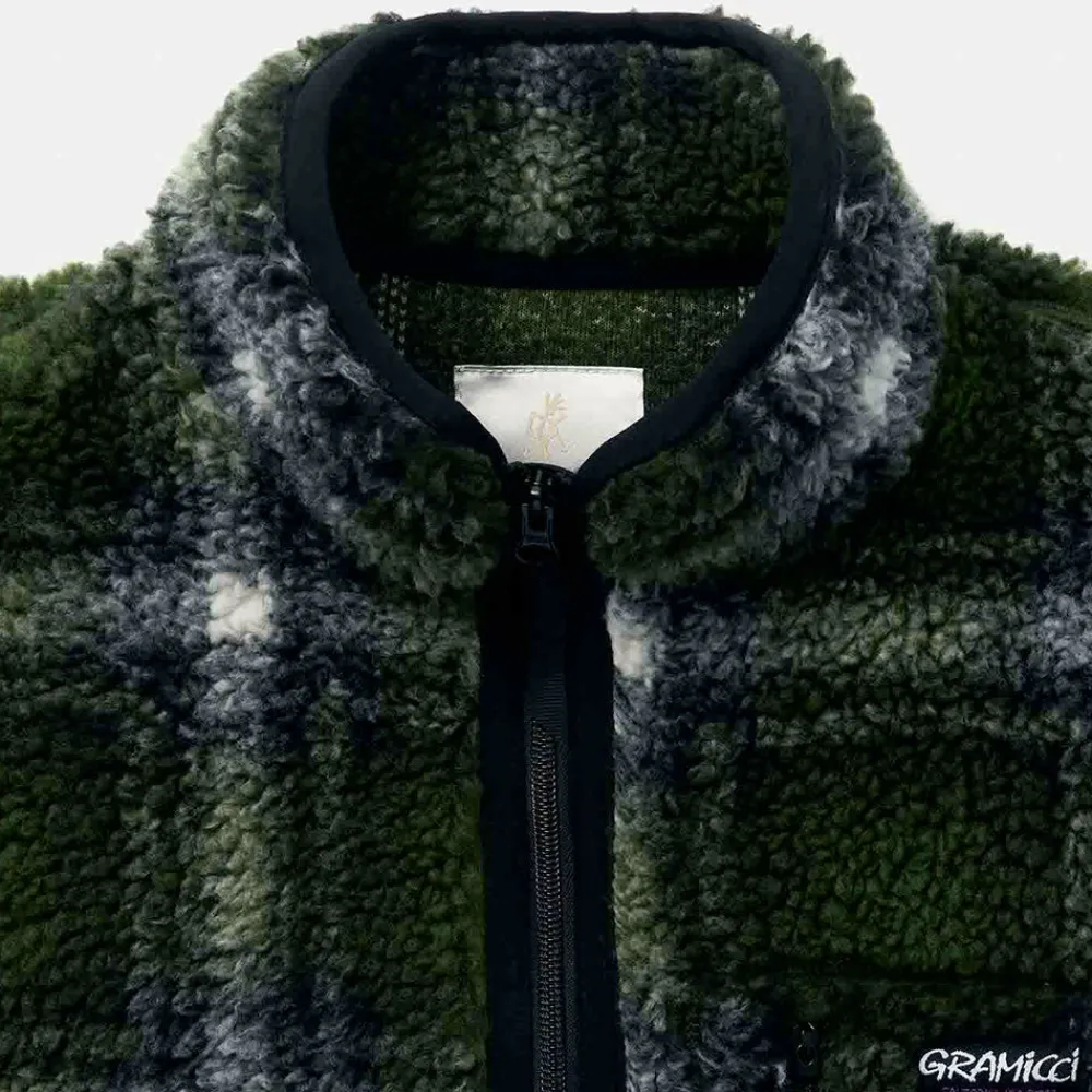 Gramicci - Veste Shadow Plaid Sherpa - Vert