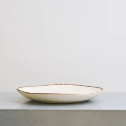 1636 DEARTIS Grand plat en grès - Crème