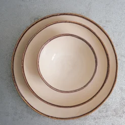 1636 DEARTIS Grand plat en grès - Crème