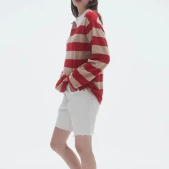 Women GUEST IN RESIDENCE - Pull Stripe Rugby - Dune & Rouge