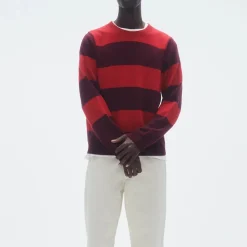 Women GUEST IN RESIDENCE - Pull Stripe Crew - Rouge & Prune