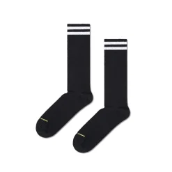 Women HAPPY SOCKS - Chaussettes Hautes Solid Sneaker - Noir