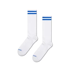 Women HAPPY SOCKS - Chaussettes Hautes Solid - Blanc & bleu