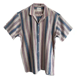 Harago - Chemise Ticking Rayures - Blanc