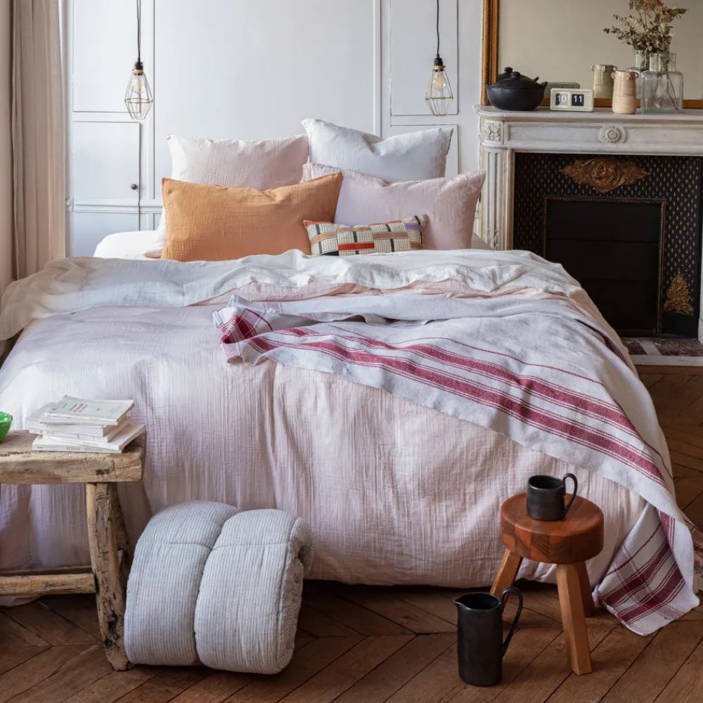 2100 GAZEX Housse de couette en gaze de coton - Rose de Bagatelle