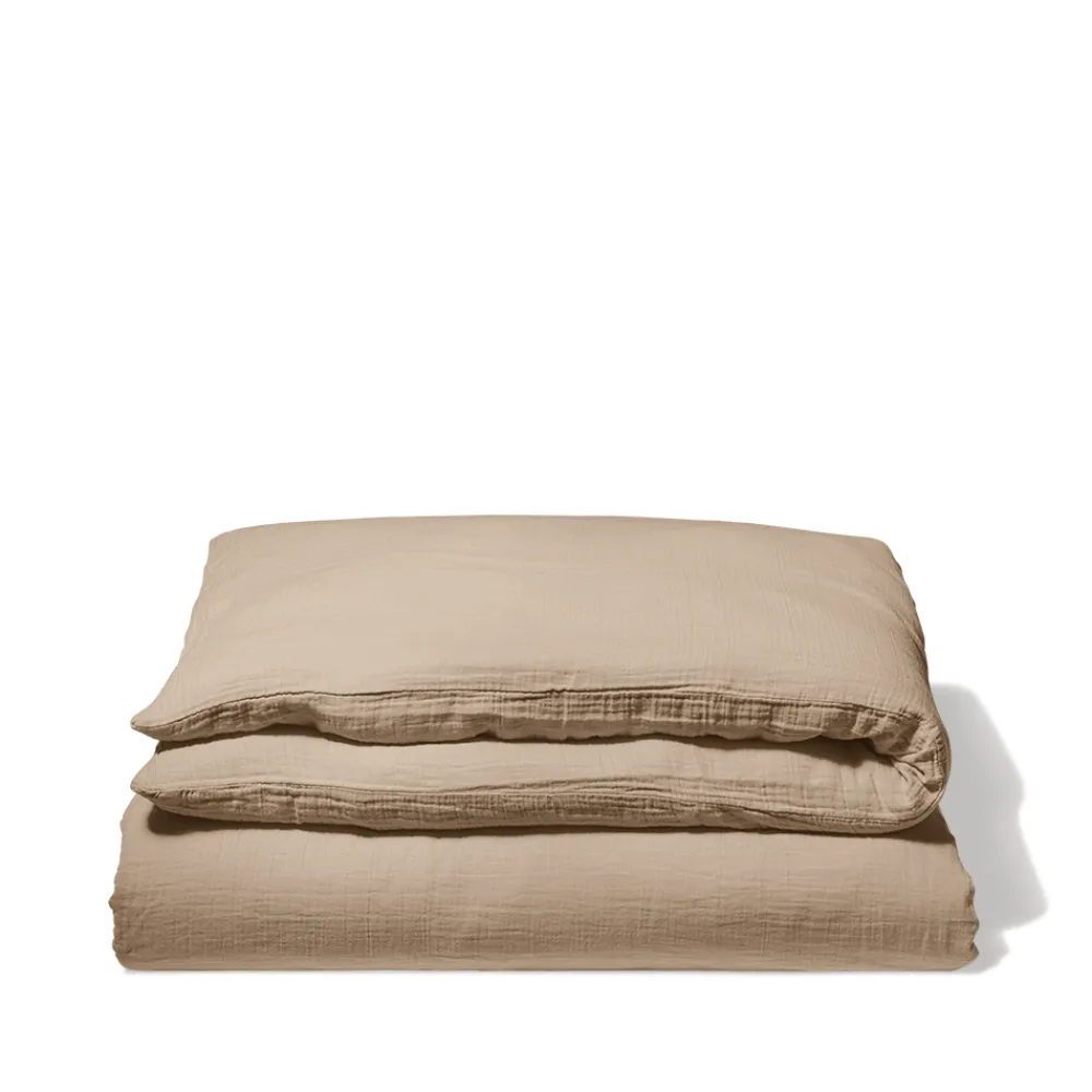 2100 GAZEX Housse de couette en gaze de coton - Beige Quai de Seine