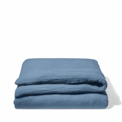 2100 GAZEX Housse de couette en gaze de coton - Bleu Zinc