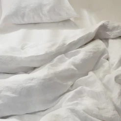 200 LINTEX Housse de couette en lin lavé - Blanc Optique
