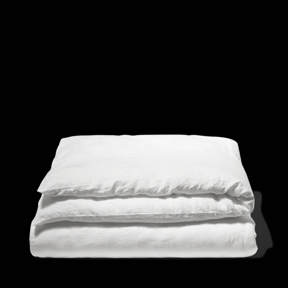 200 LINTEX Housse de couette en lin lavé - Blanc Optique