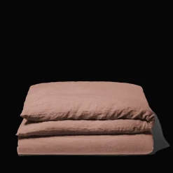 200 LINTEX Housse de couette en lin lavé - Rose Argile