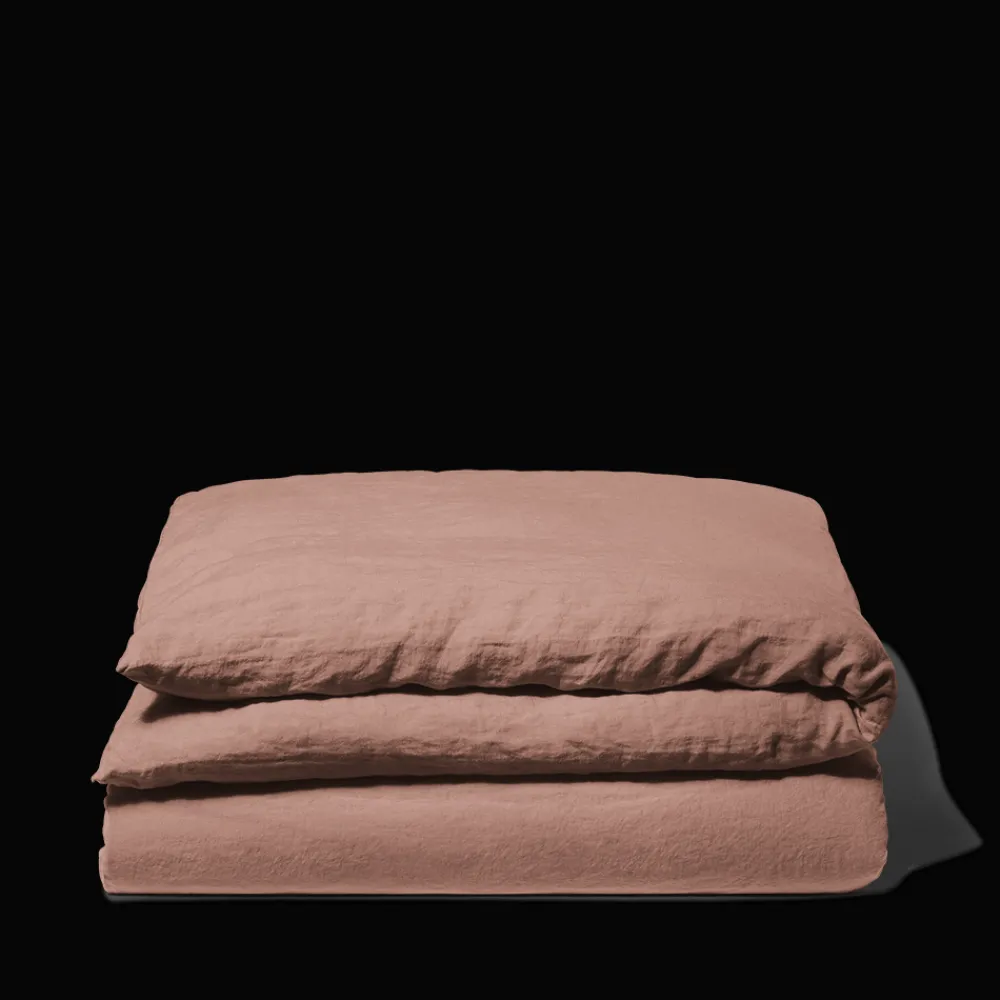 200 LINTEX Housse de couette en lin lavé - Rose Argile