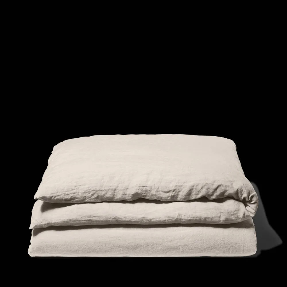200 LINTEX Housse de couette en lin lavé - Pierre