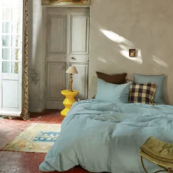 200 LINTEX Housse de couette en lin lavé - Gris Vésuve