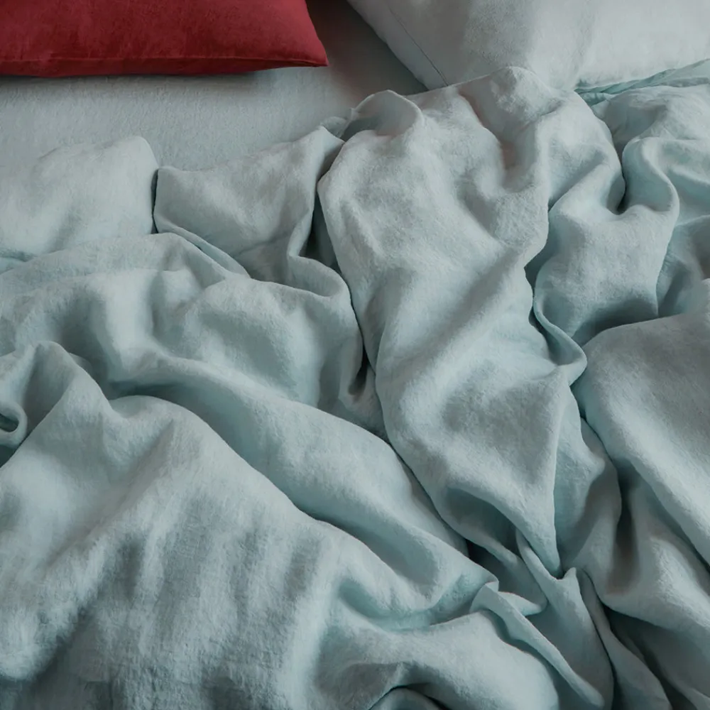 200 LINTEX Housse de couette en lin lavé - Gris Vésuve
