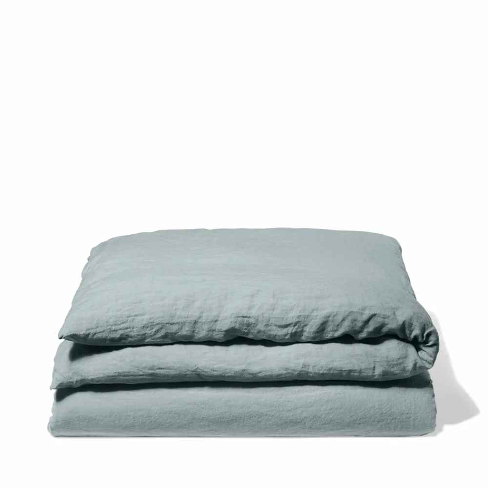 200 LINTEX Housse de couette en lin lavé - Gris Vésuve
