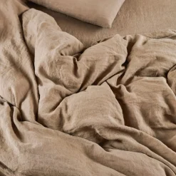 200 LINTEX Housse de couette en lin lavé - Brun Cha Iro