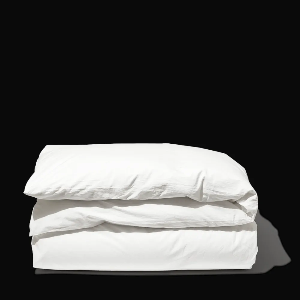 1700 COTEX Housse de couette en percale de coton - Blanc Craie