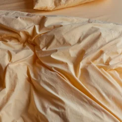 1700 COTEX Housse de couette en percale de coton - Jaune Orge